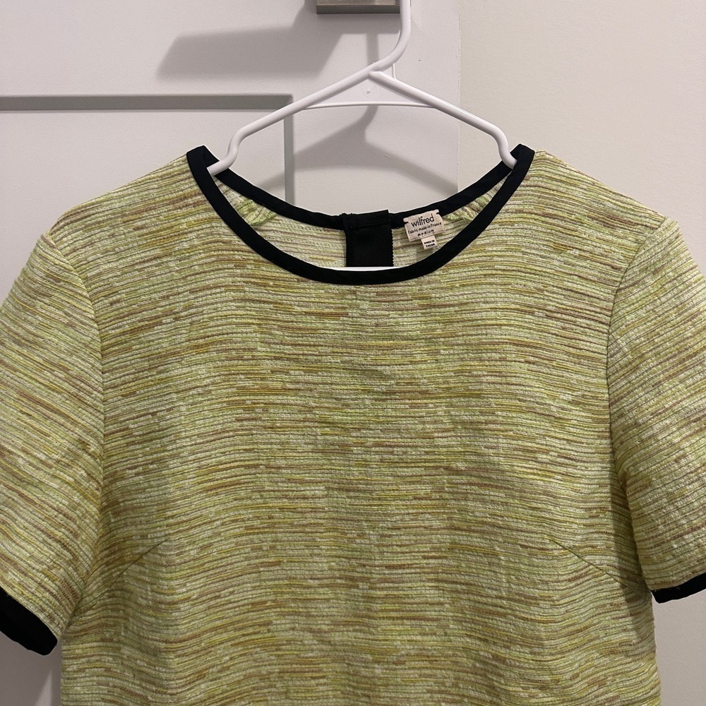 Aritzia Wilfred Heathered Green Blouse Short Sleeve T-shirt Size Medium Women’s - Picture 7 of 11